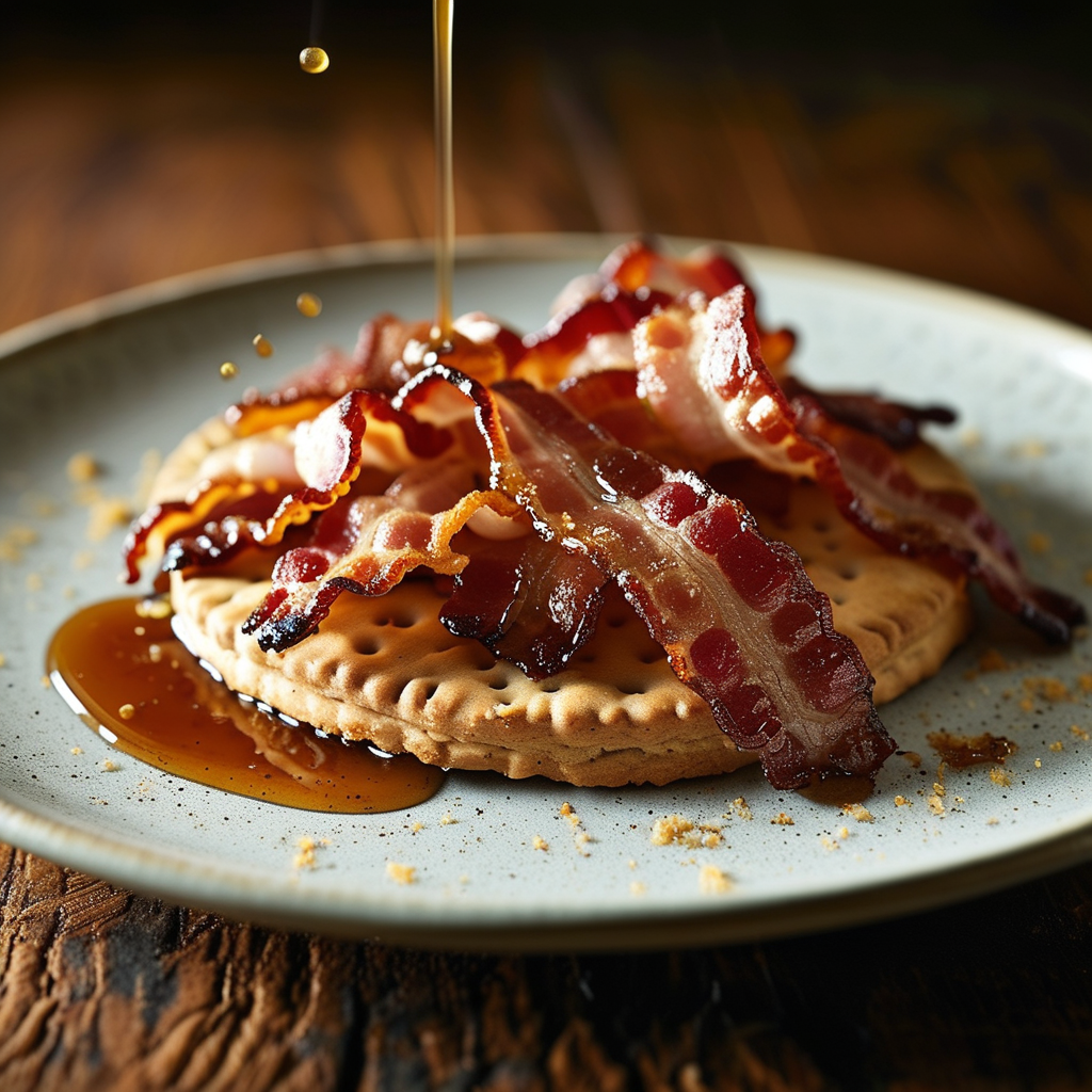 Bacon Sawmill Gravy - A Comforting Southern Classic 5 Final image, showing the bacon sawmill gravy poured generously over biscuits, creating a mouthwatering presentation.