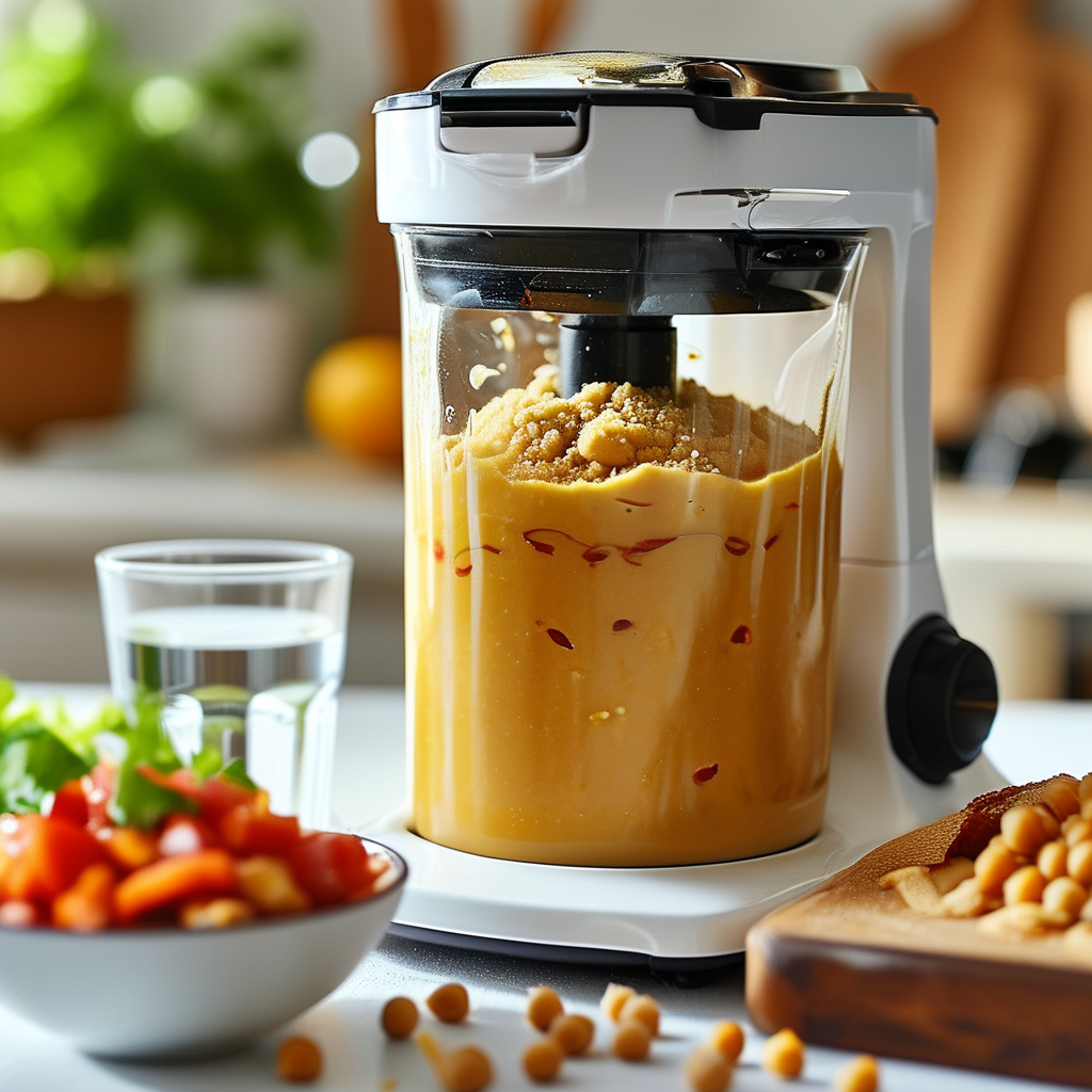 Easy Hummus Recipe - A Simple and Delicious Guide 3 Blending hummus ingredients in a food processor