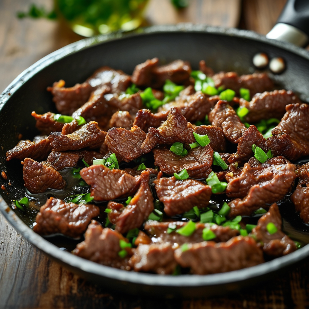 Hamburger Casserole - A Comfort Food Classic 3 A close-up of sautéed ground beef in a skillet