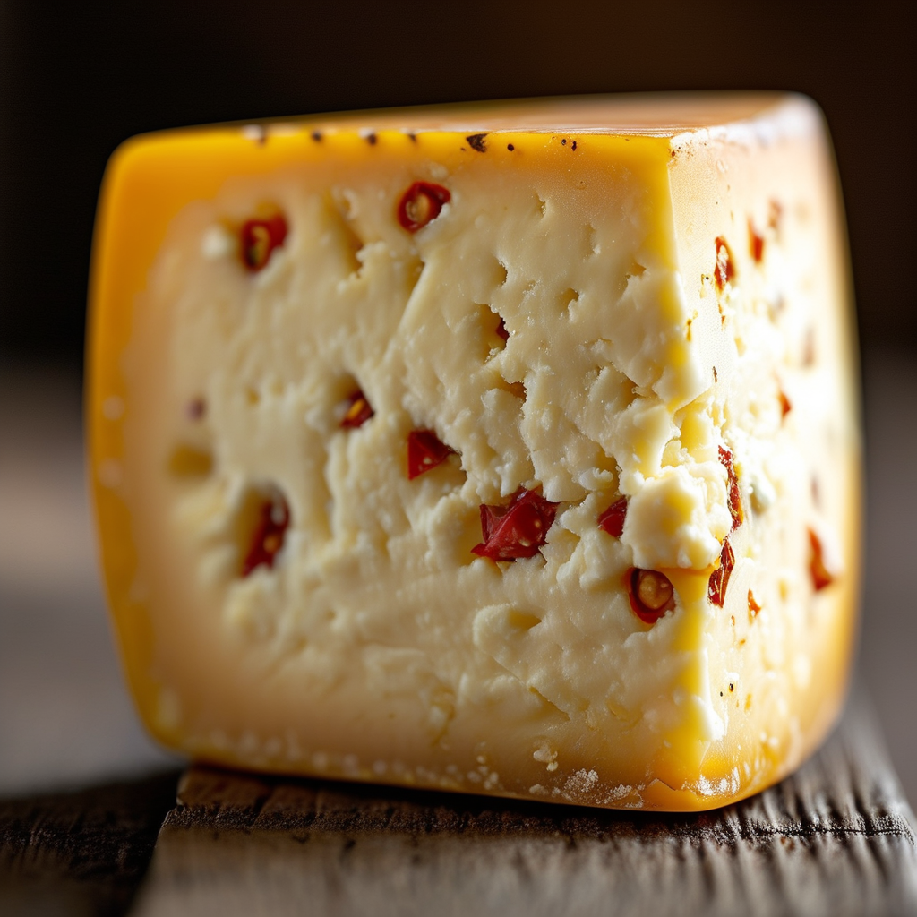 Pepper Jack Cheese: A Flavorful Journey Through Culinary Delights 1 A block of Pepper Jack Cheese with pepper flecks