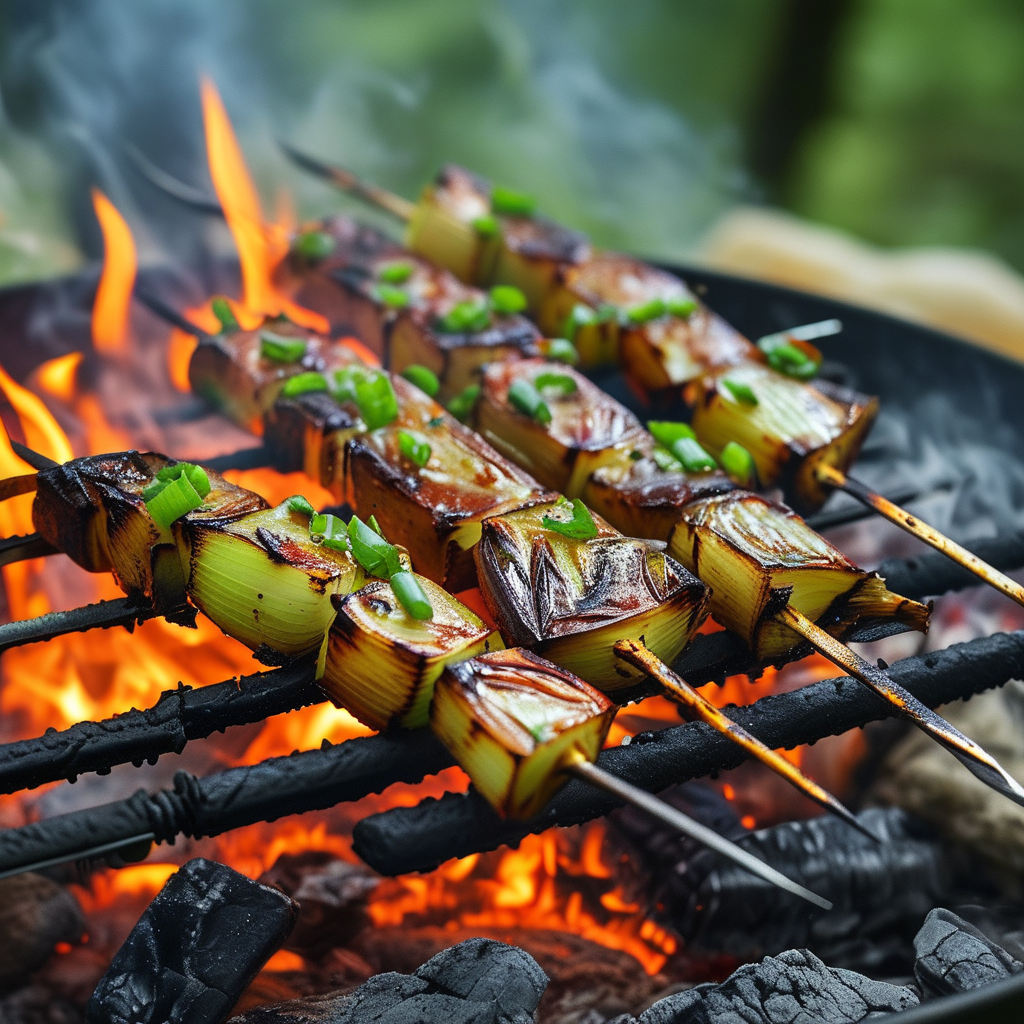 Tennessee Onions Recipe - Southern Cooking Essentials 4 Grilled Tennessee onions on a barbecue grill