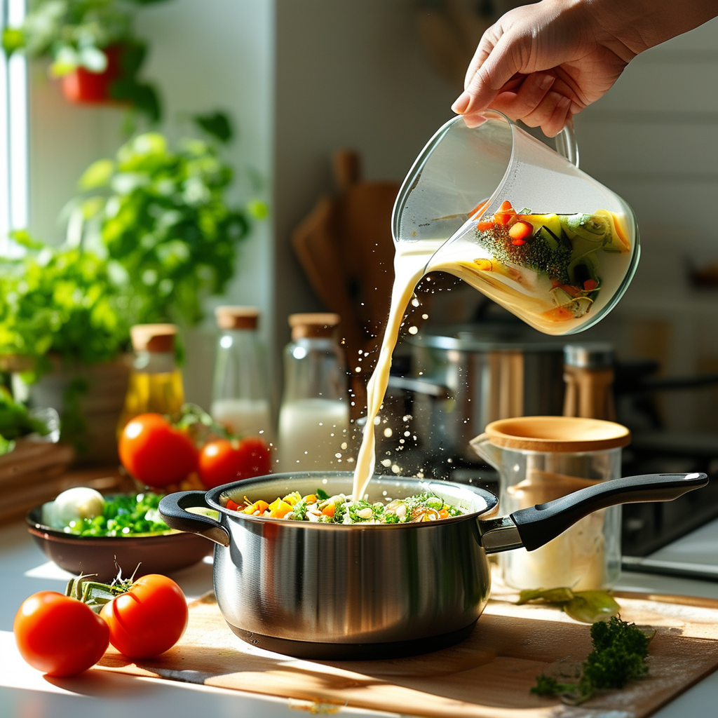Vegan Sawmill Gravy: A Delicious Plant-Based Recipe 3 Adding liquids to the pan