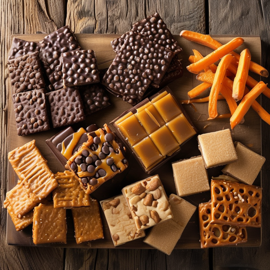 What Food is Both Sweet and Salty 3 A vibrant display of popular sweet and salty snacks