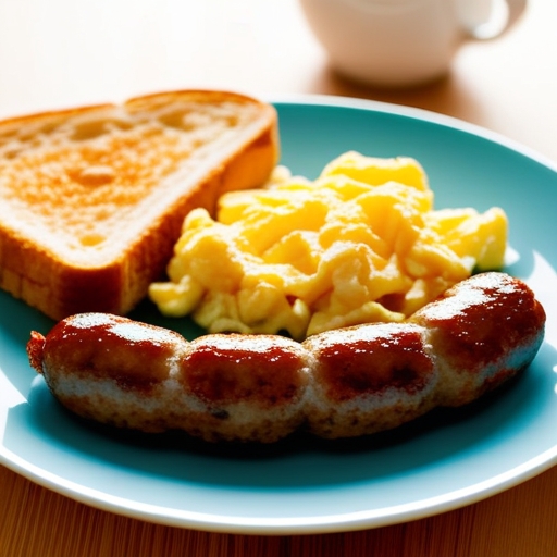 Breakfast Sausage: A Comprehensive Guide 1 A plate of golden-brown sausage links served with scrambled eggs and toast.