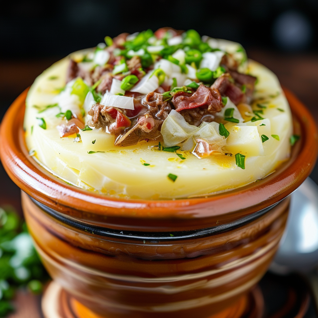 Crock Pot Potato Cheese Soup with Frozen Potatoes 3 Assembling the Crock Pot