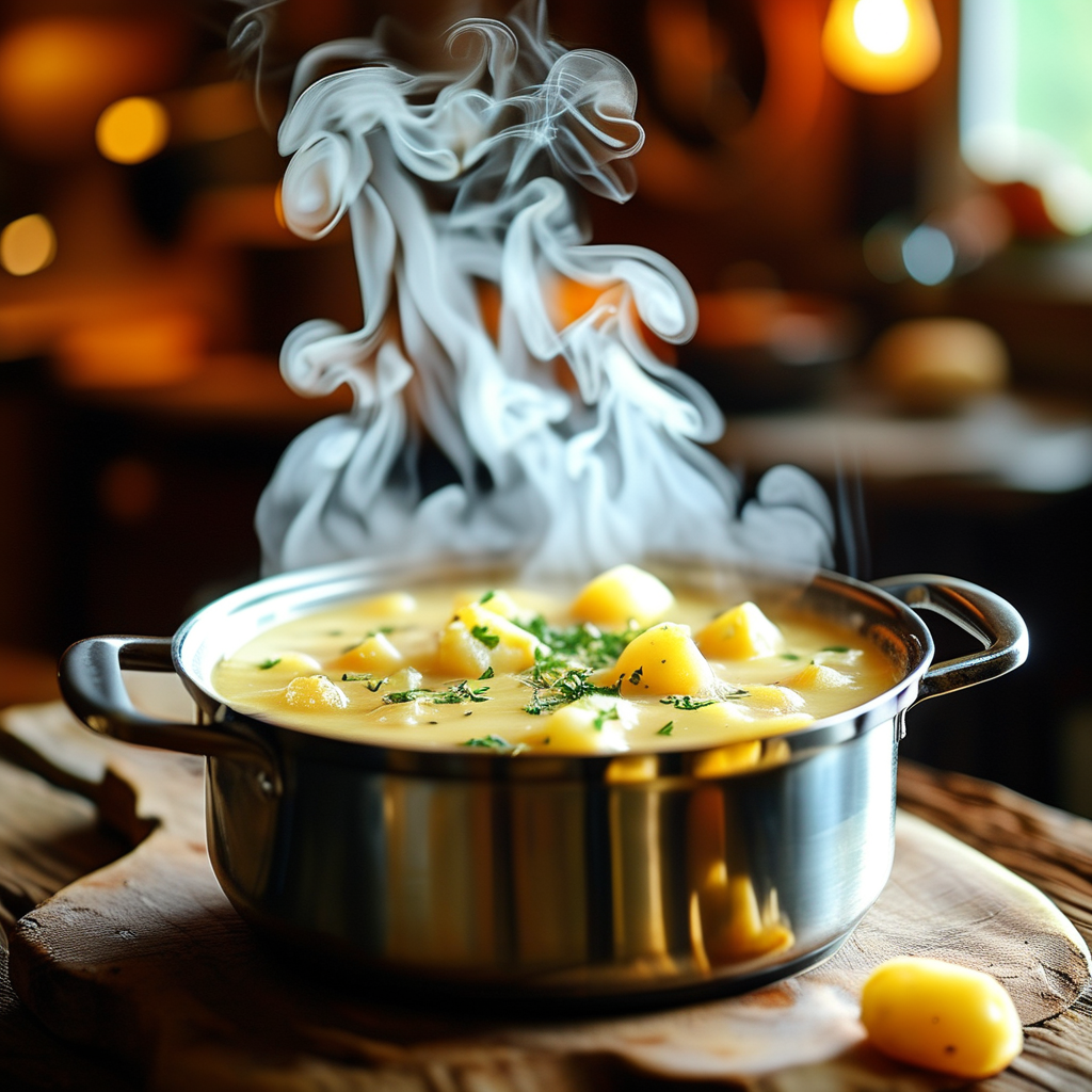 Crock Pot Potato Cheese Soup with Frozen Potatoes 4 Cooking Process