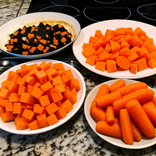 Comprehensive Guide to Diced Carrots: Health Benefits and Recipes 5 Different cooking methods applied to diced carrots (sautéed, roasted, steamed) laid out on a kitchen countertop.