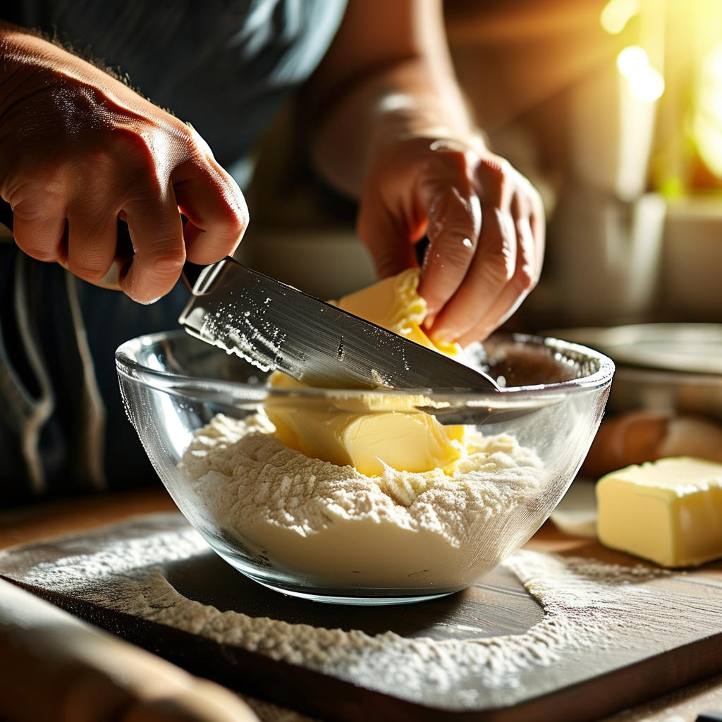 Quick Pie Crust Recipe No Refrigeration 3 Cutting in the Fat