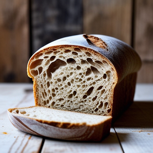 Homemade Sourdough English Muffins: A Complete Guide 1 A beautiful loaf of sourdough bread with a slice showing the airy, craggy interior.