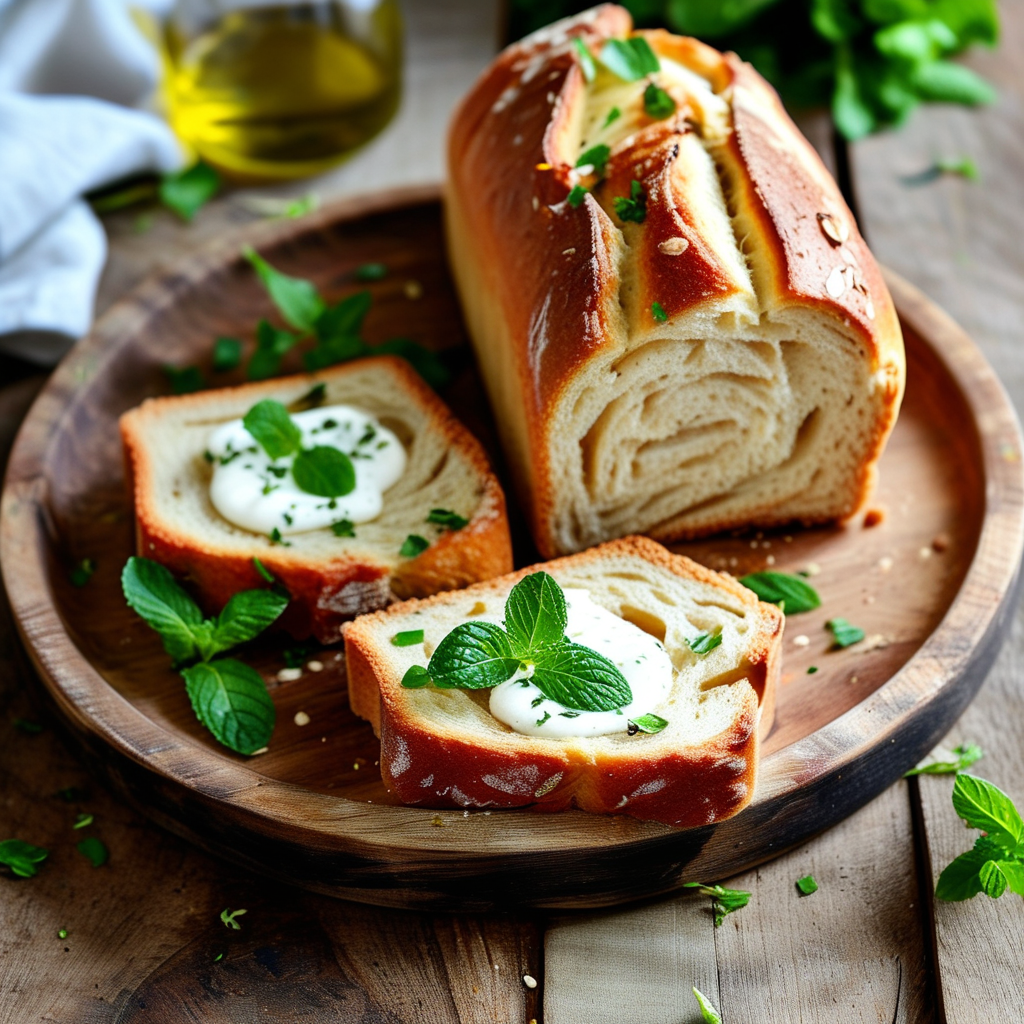 Herb Bread Recipe: How to Make Delicious Homemade Herb Bread 4 Sliced herb bread on a platter