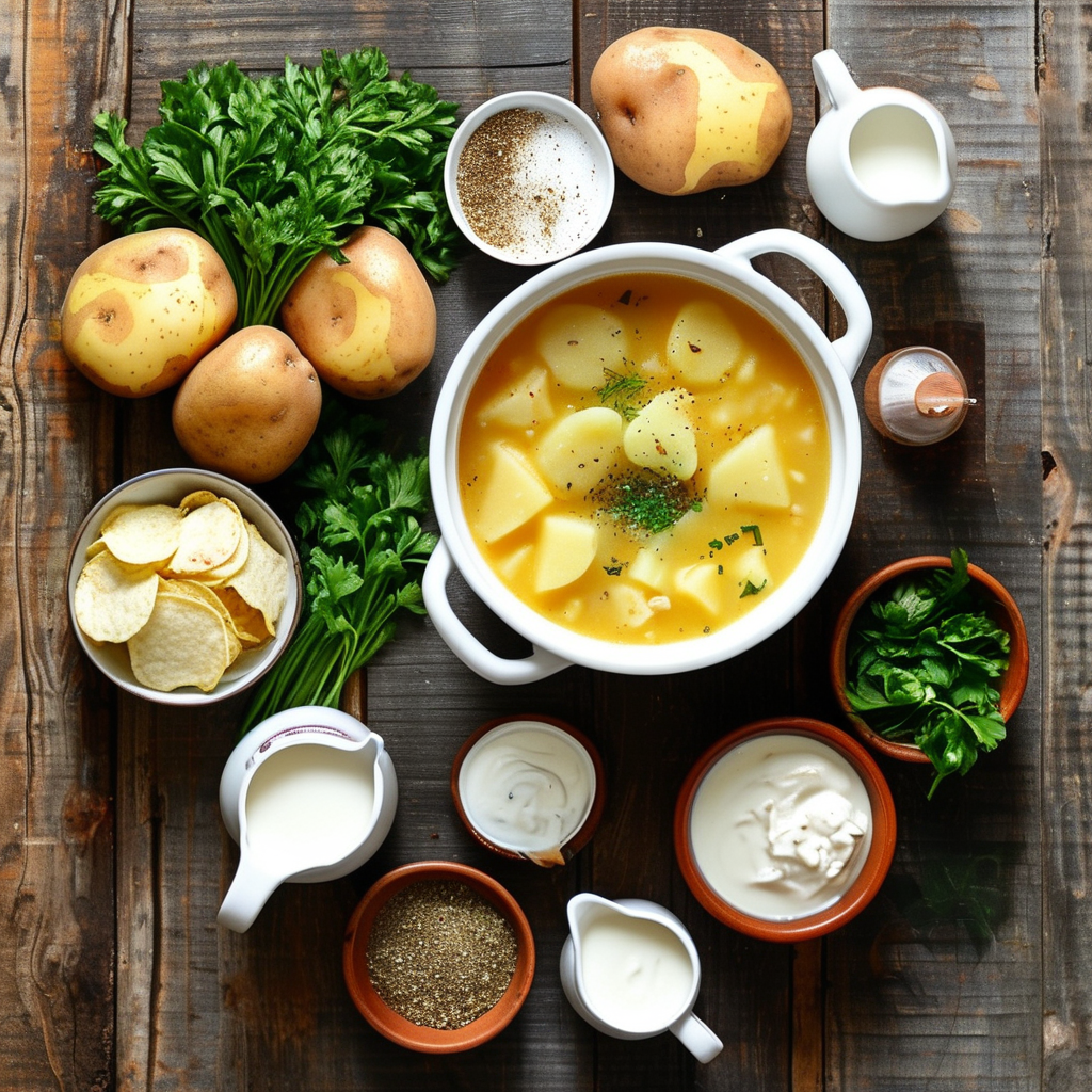 Easy Crockpot Potato Soup with Hash Browns 1 Ingredients Layout