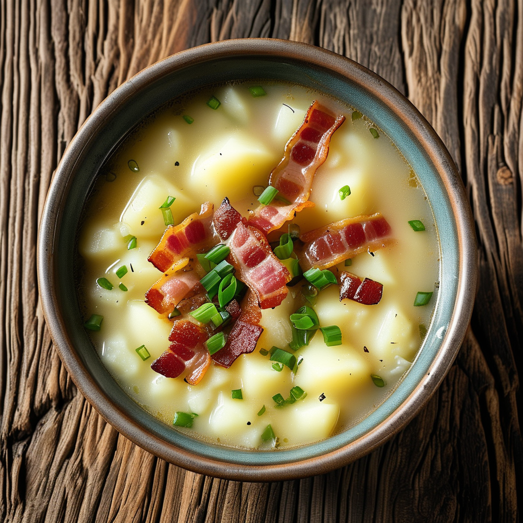 Easy Crockpot Potato Soup with Hash Browns 3 Final Soup Presentation