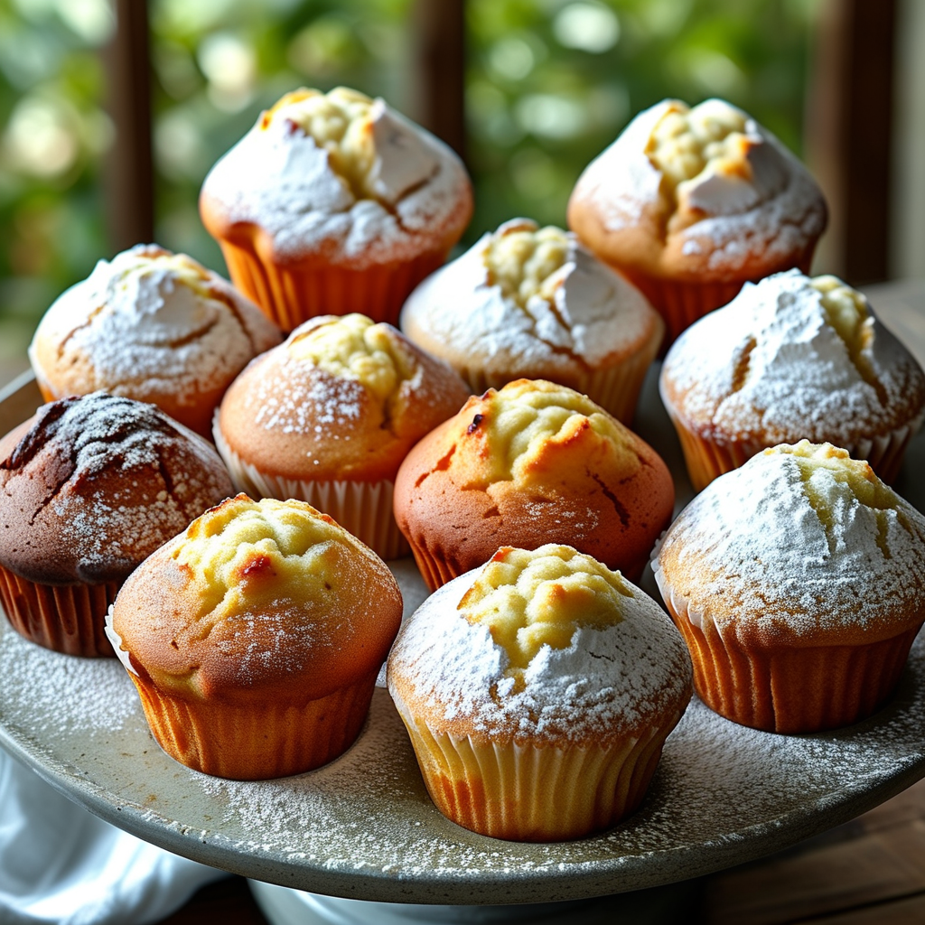 Muffin Recipes with Sour Cream 1 A beautifully arranged display of various muffin varieties, including sour cream muffins, showcasing their appealing textures and colors.