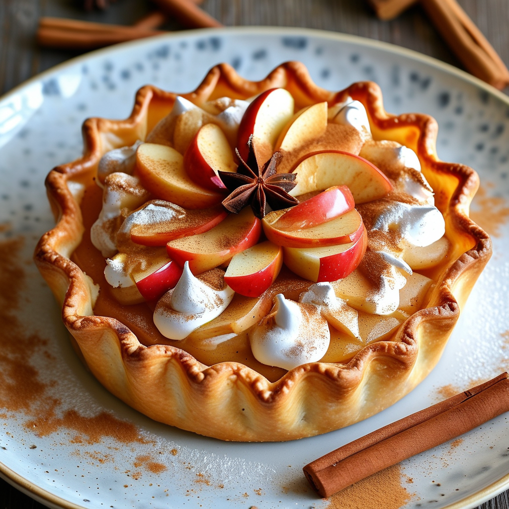 Pie Crust vs Puff Pastry 4 A beautifully plated dish of an Easy Apple Pie made with puff pastry, showcasing its golden-brown top with fresh apple slices and a sprinkle of cinnamon.