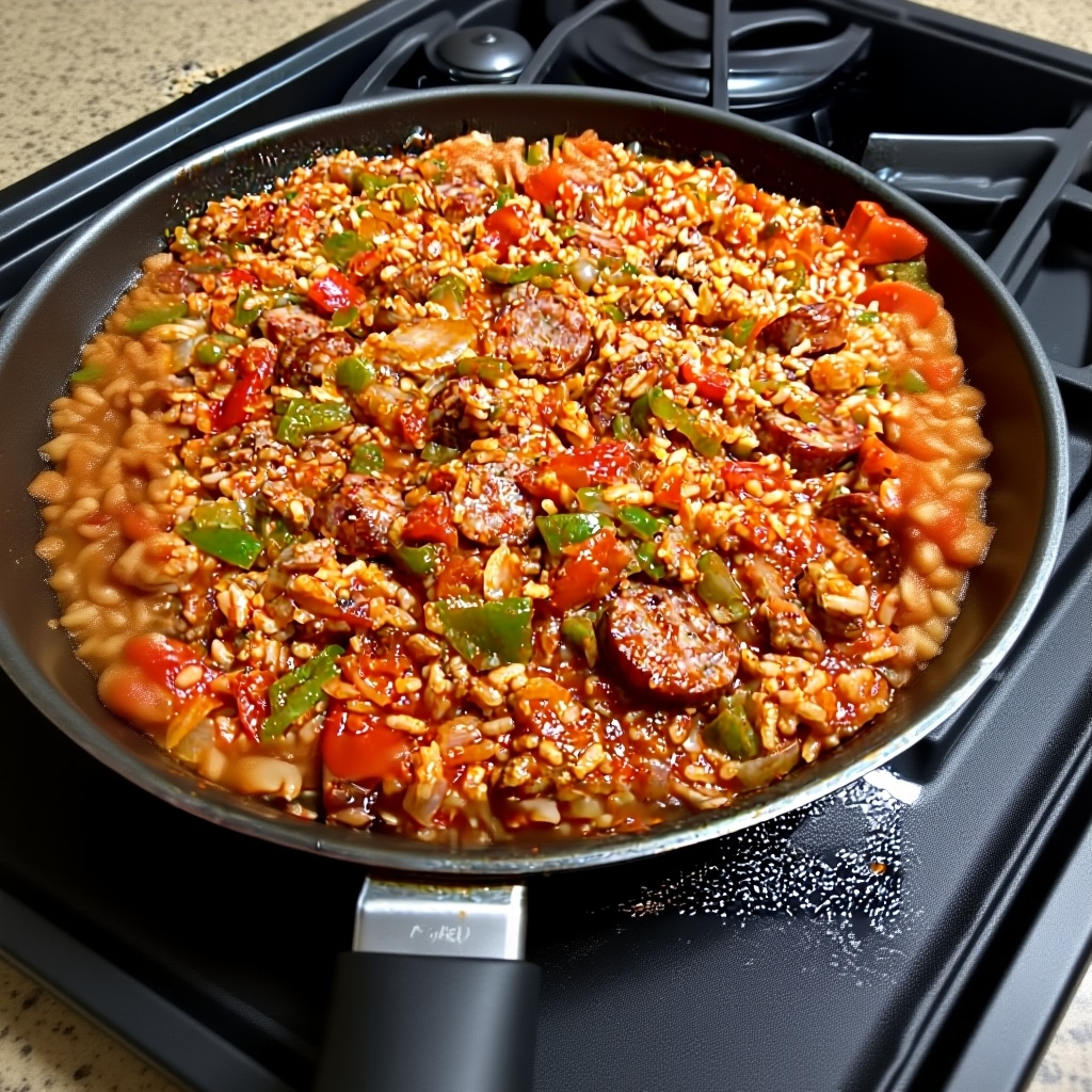 Sausage Peppers & Rice Skillet : Your One-Pan Path to Deliciousness 3 A serving of Sausage Peppers & Rice Skillet in a bowl